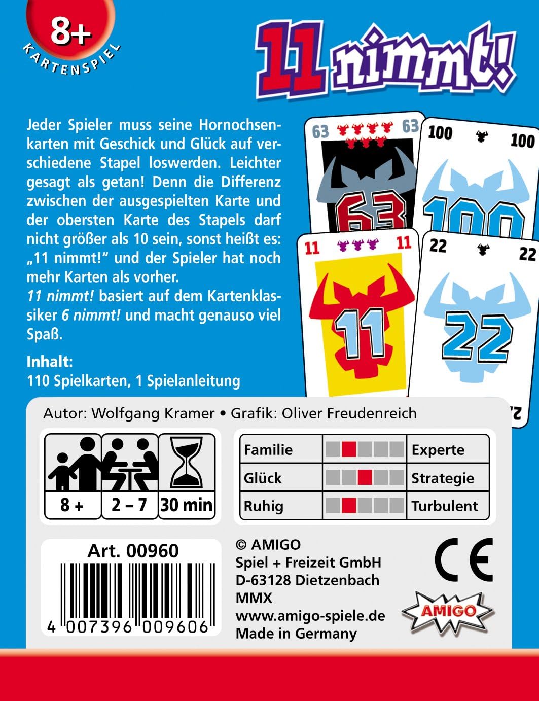 Detalle de AMIGO Spiel + Freizeit 960 – 11 nimmt! Kartenspiel für rasante Runden
