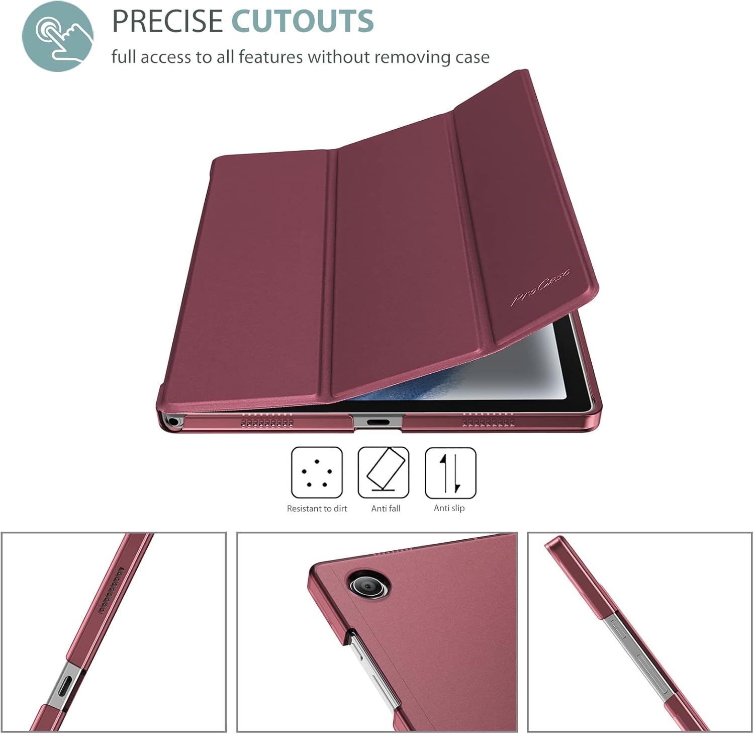 Thumbnail 2 de ProCase Hülle für Galaxy Tab A8 10.5 Zoll (SM-X200/X205) – Dreifach faltbar, Ultra Dünn, Frosted Rückseite