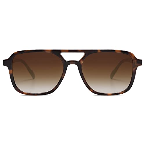 Detalle de SOJOS SJ2202C3 Retro Aviator Sunglasses – Timeless Rectangle Aviators for Everyone