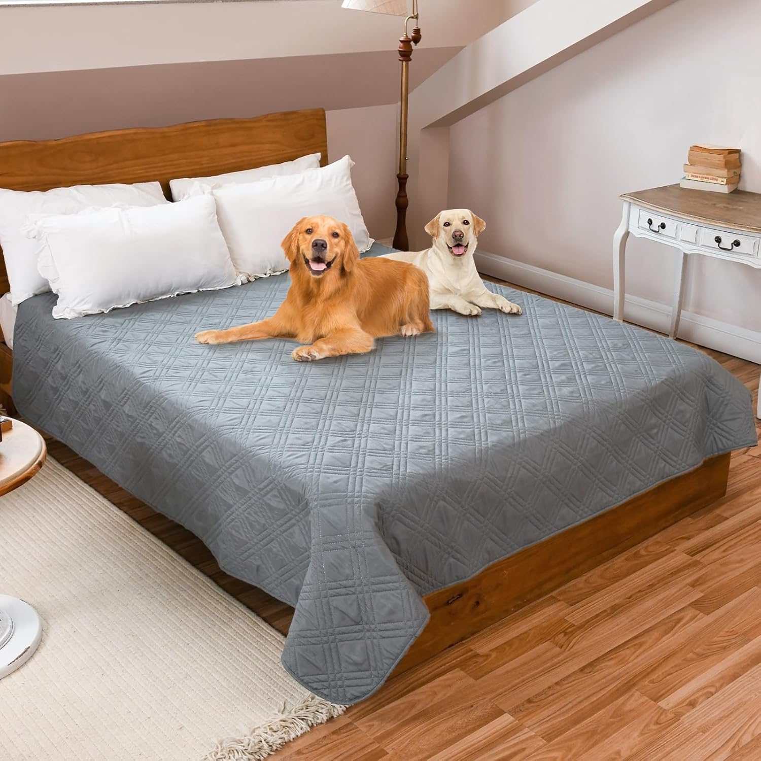 Detalle de Waterproof Dog Bed Cover 97x190cm Grey