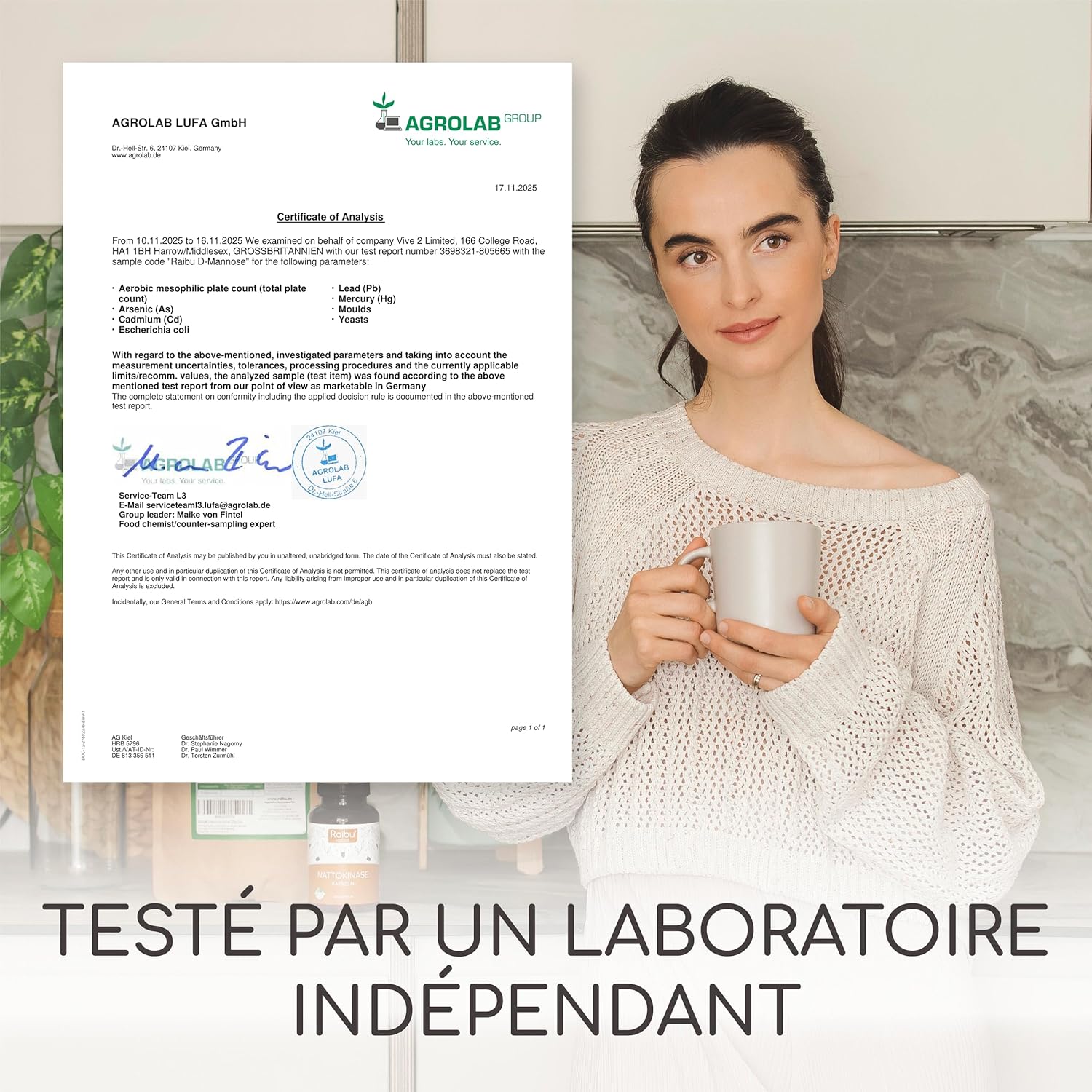 Detalle de Raibu D-Mannose Poudre 250 g – Plus de 4 Mois, 2000 mg par dose, végétalien et sans additifs