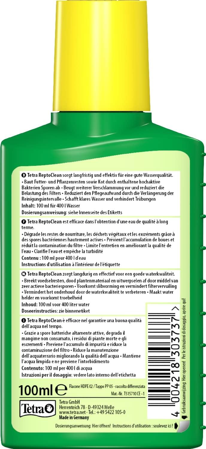 Detalle 2 de Tetra ReptoClean 100ml – Degrada mangime non consumato e residui organici nell'acquaterrario