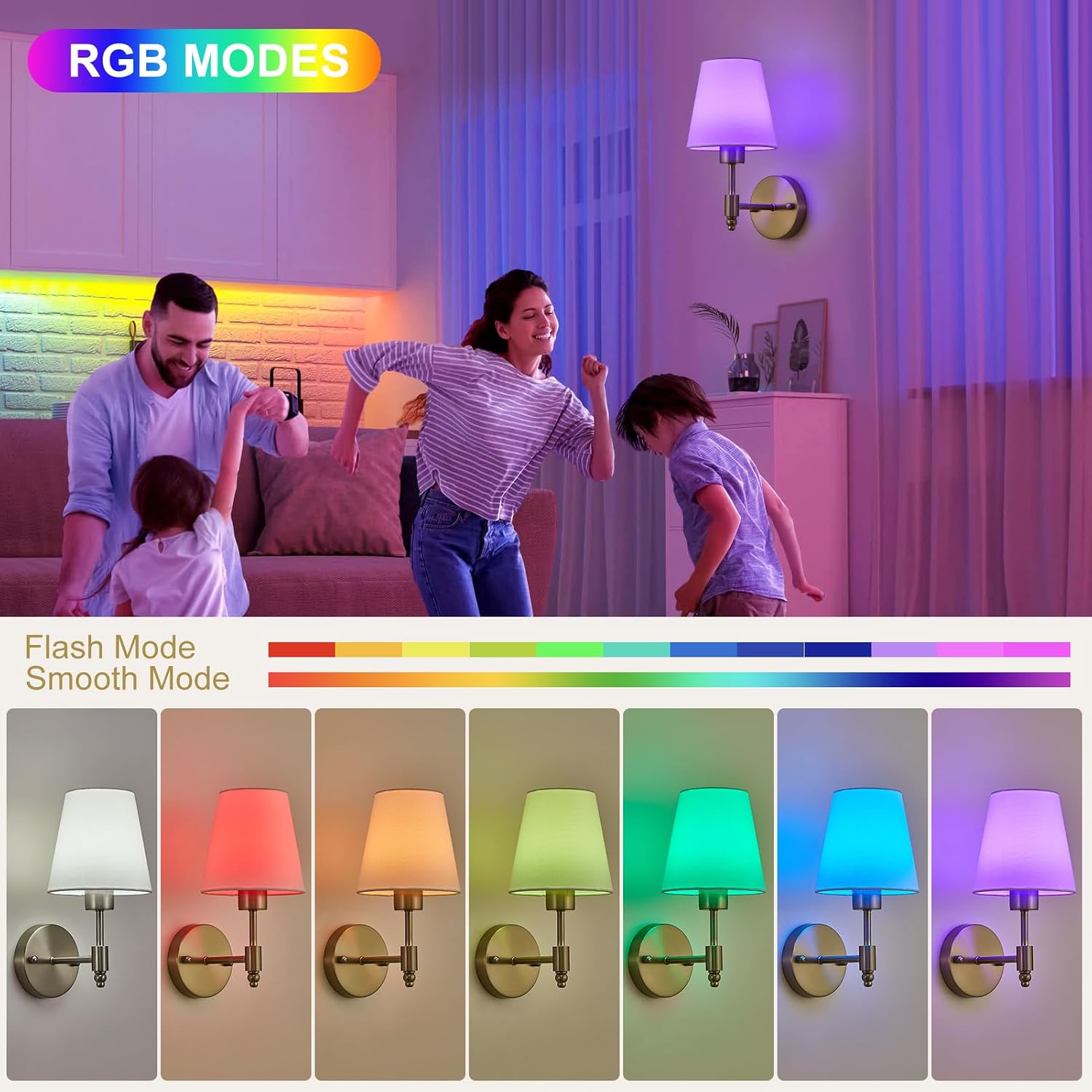 Thumbnail 2 de HARPER LIVING Battery Operated Wall Lights Set