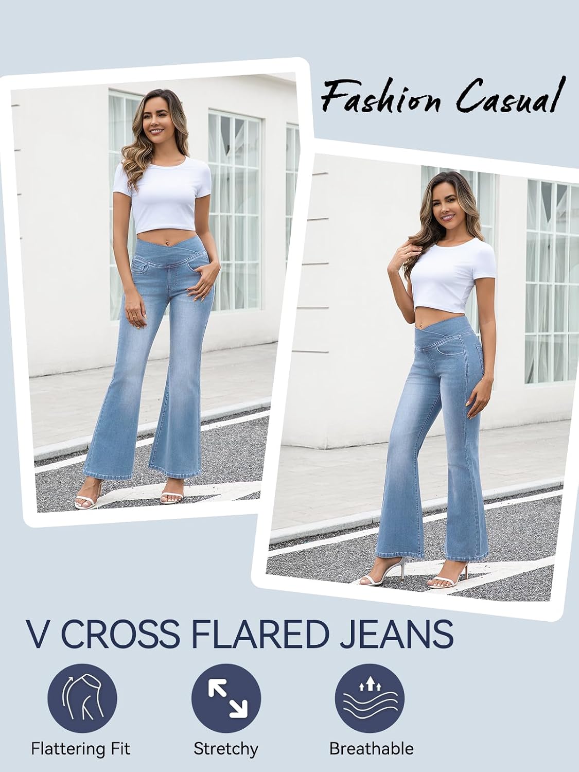 Thumbnail 6 de VX VONXURY Pull On Flare Jeans
