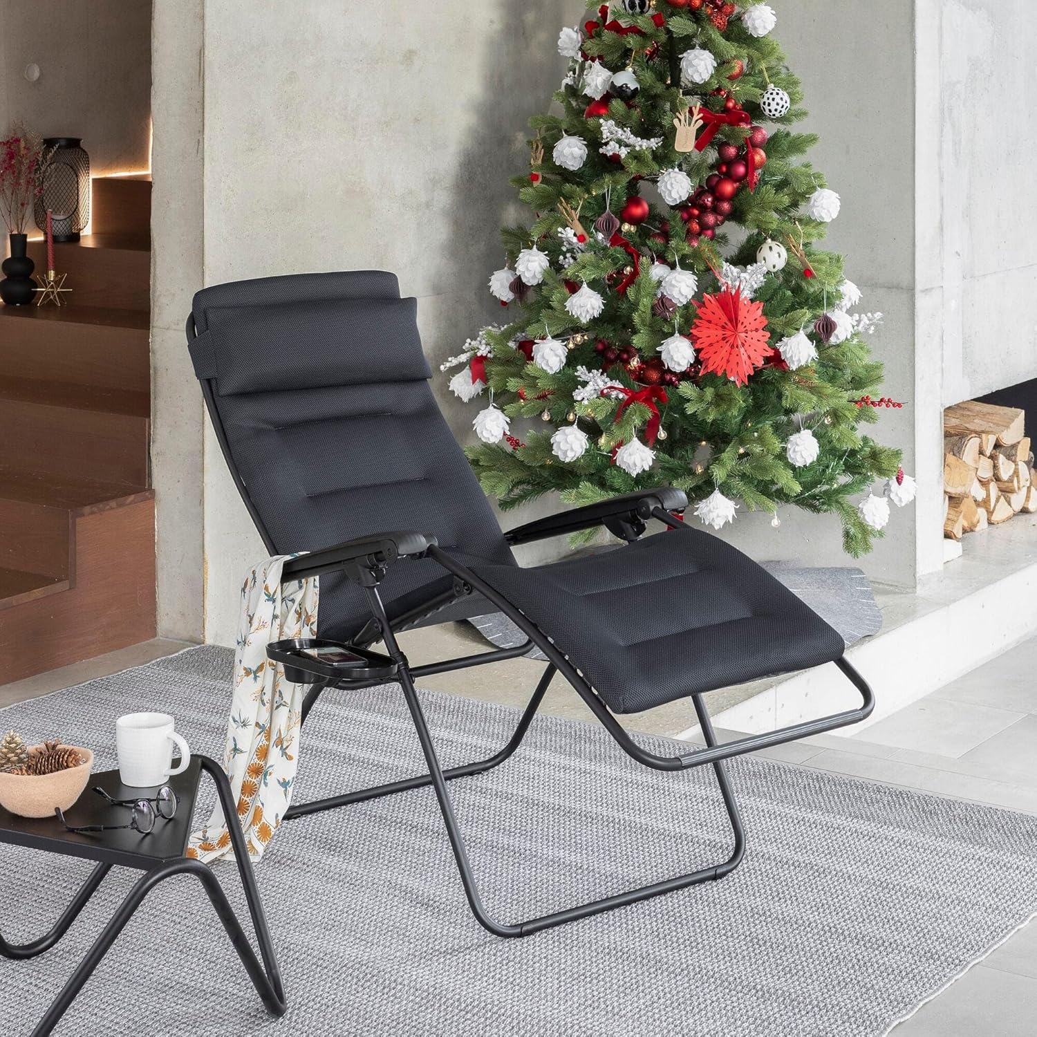 Thumbnail 1 de Lafuma MOBILIER – Fauteuil Matelassé Relax Zéro Gravité, Chaise Longue Pliante Jardin et Intérieur