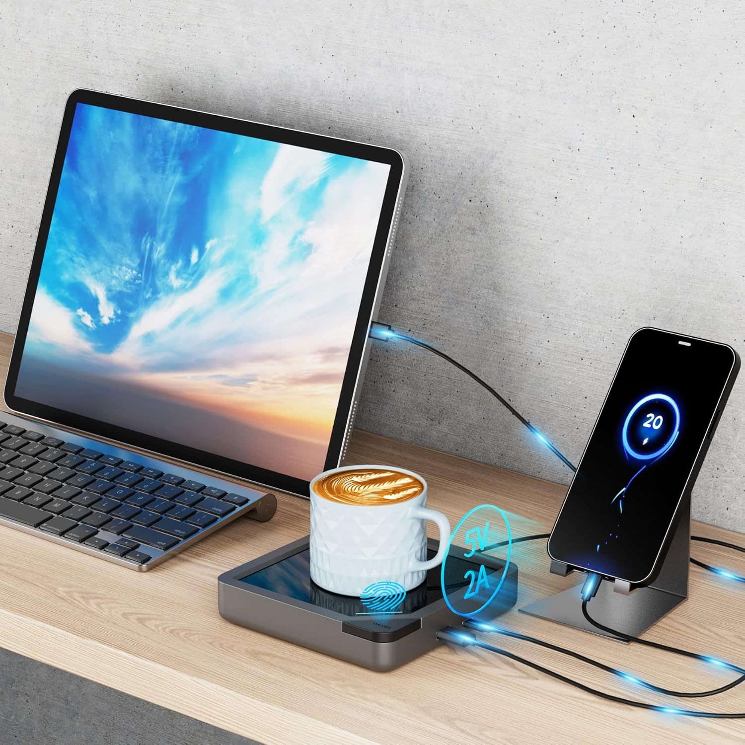 Detalle 2 de Coffee Mug Warmer with 2 USB Ports ⚡