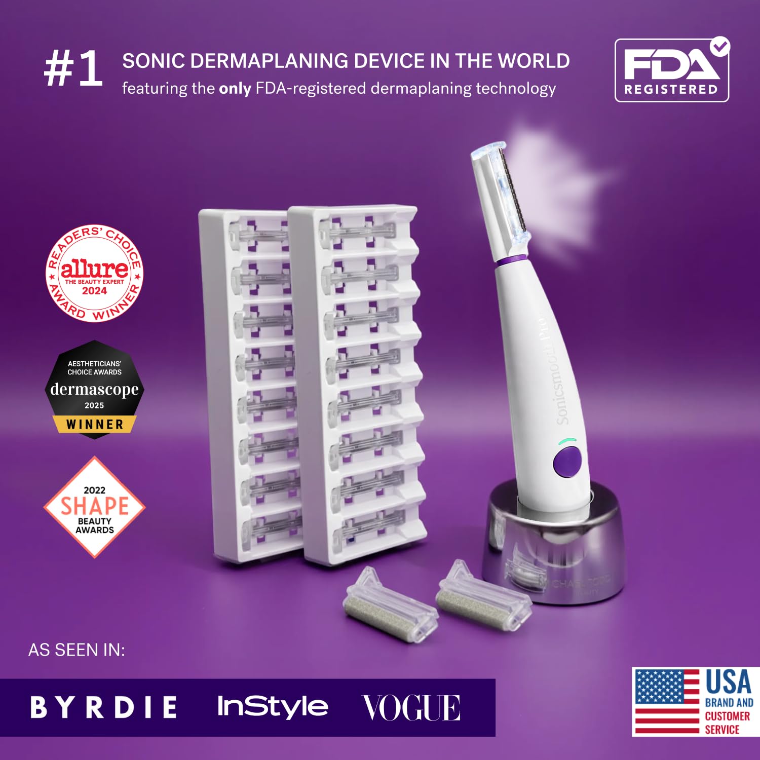 Detalle de Michael Todd Sonicsmooth Pro+ Dermaplane Razor 16 blades 🪒
