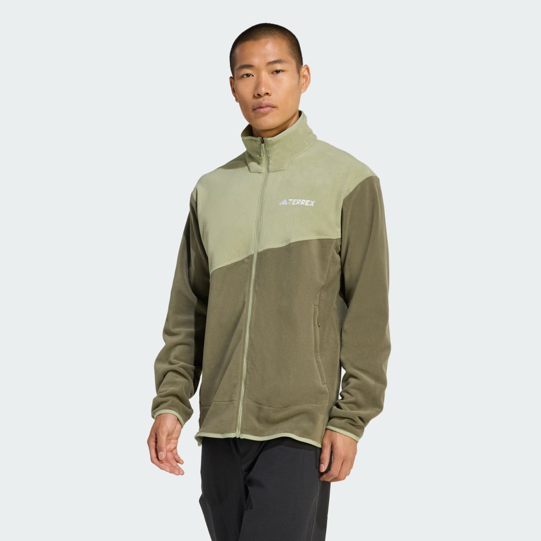 Detalle de Chaqueta Terrex Multi Fleece de Adidas, verde – versátil para outdoor