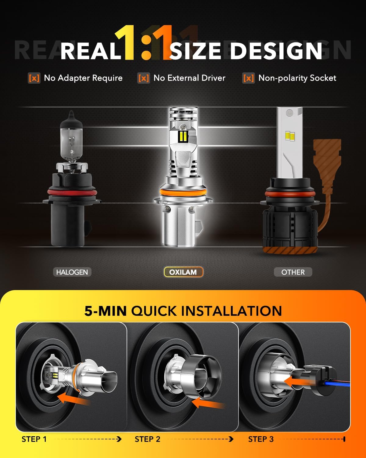 Thumbnail 3 de OXILAM 9004 LED fog light bulbs