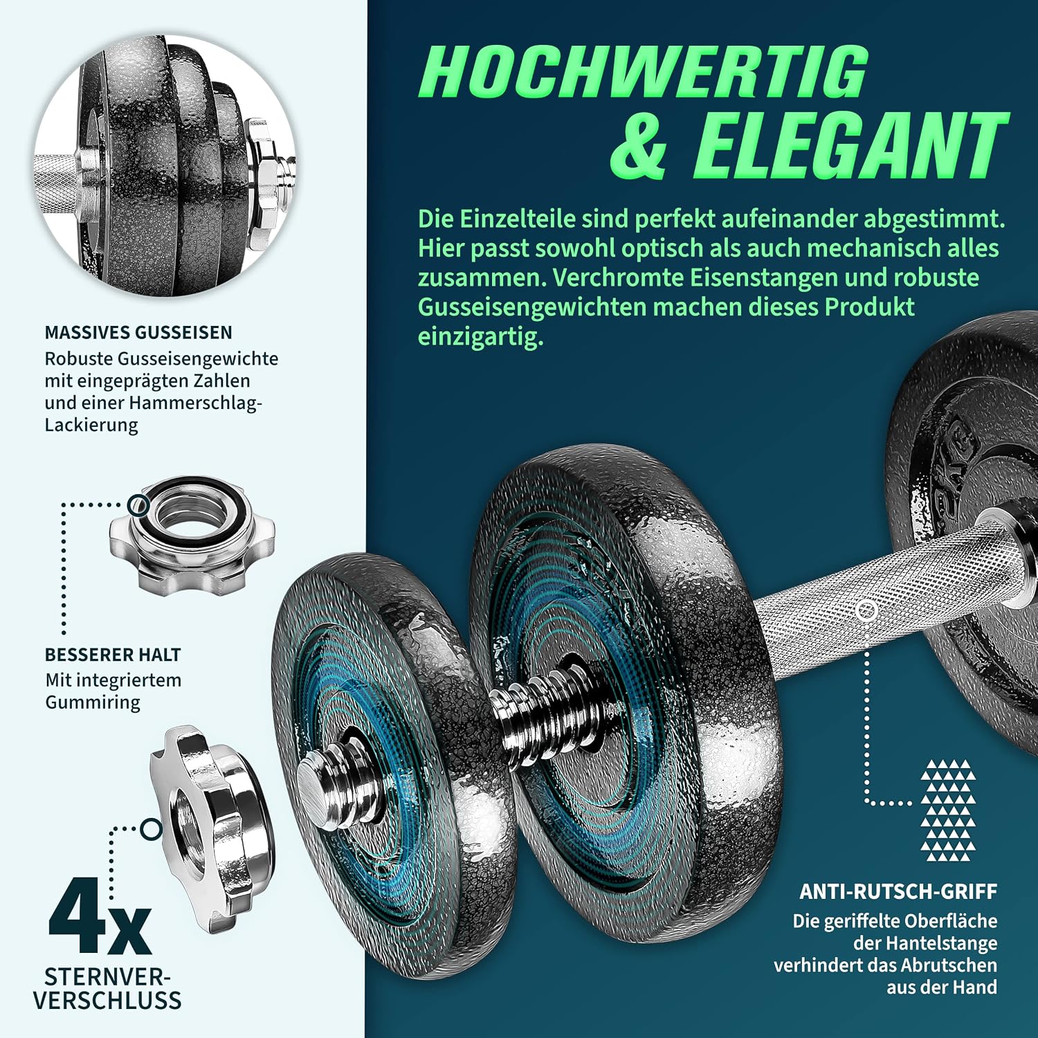 Detalle de RE:SPORT 2 in 1 Hanteln Set 15-60kg 🏋