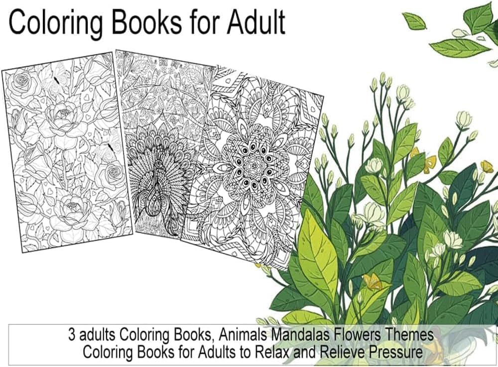 Thumbnail 5 de Pobuu 3 Pack Adult Colouring Book 60 pages ๐จ