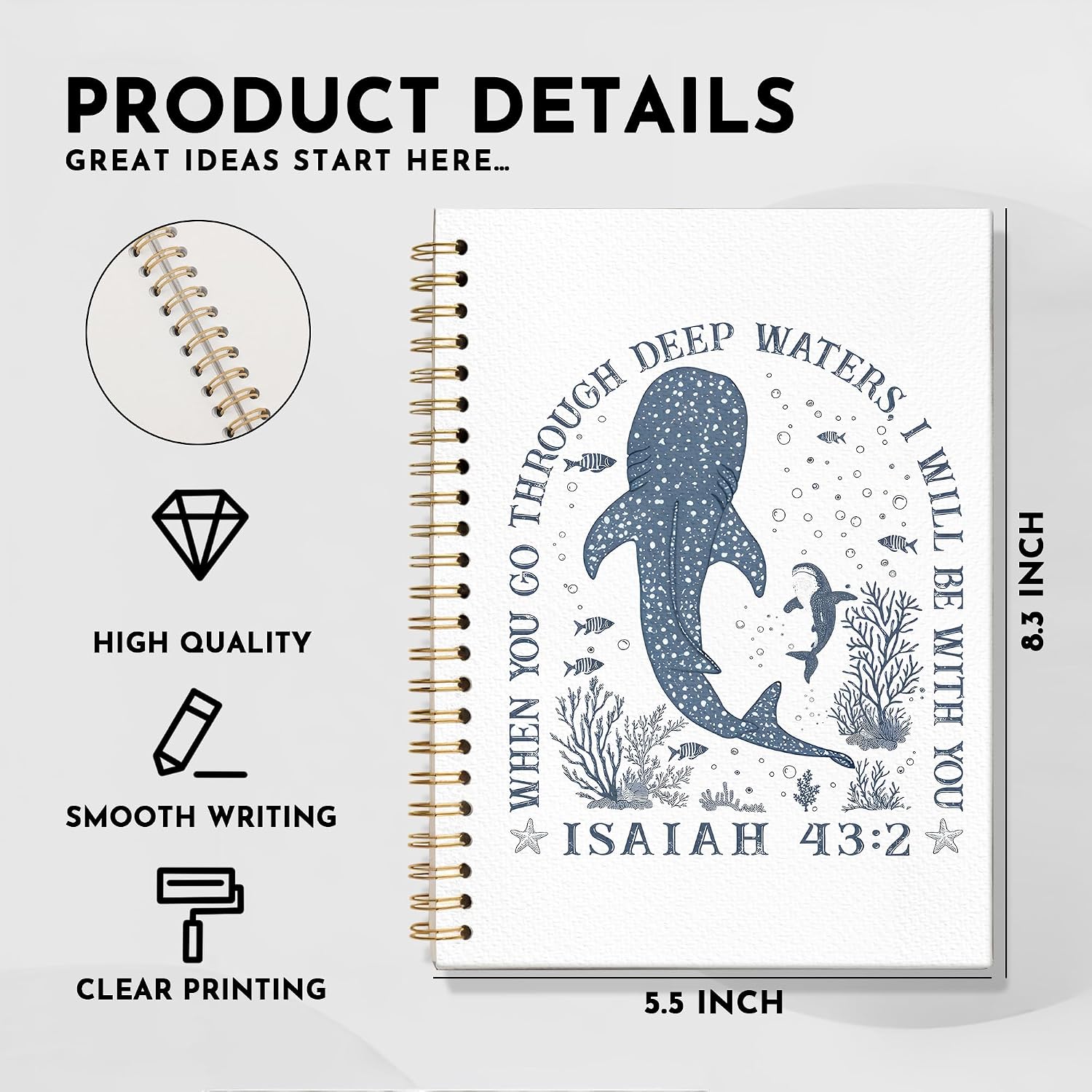 Detalle 2 de GTYNU Christian Notebook, 5.5 x 8.3-Inch