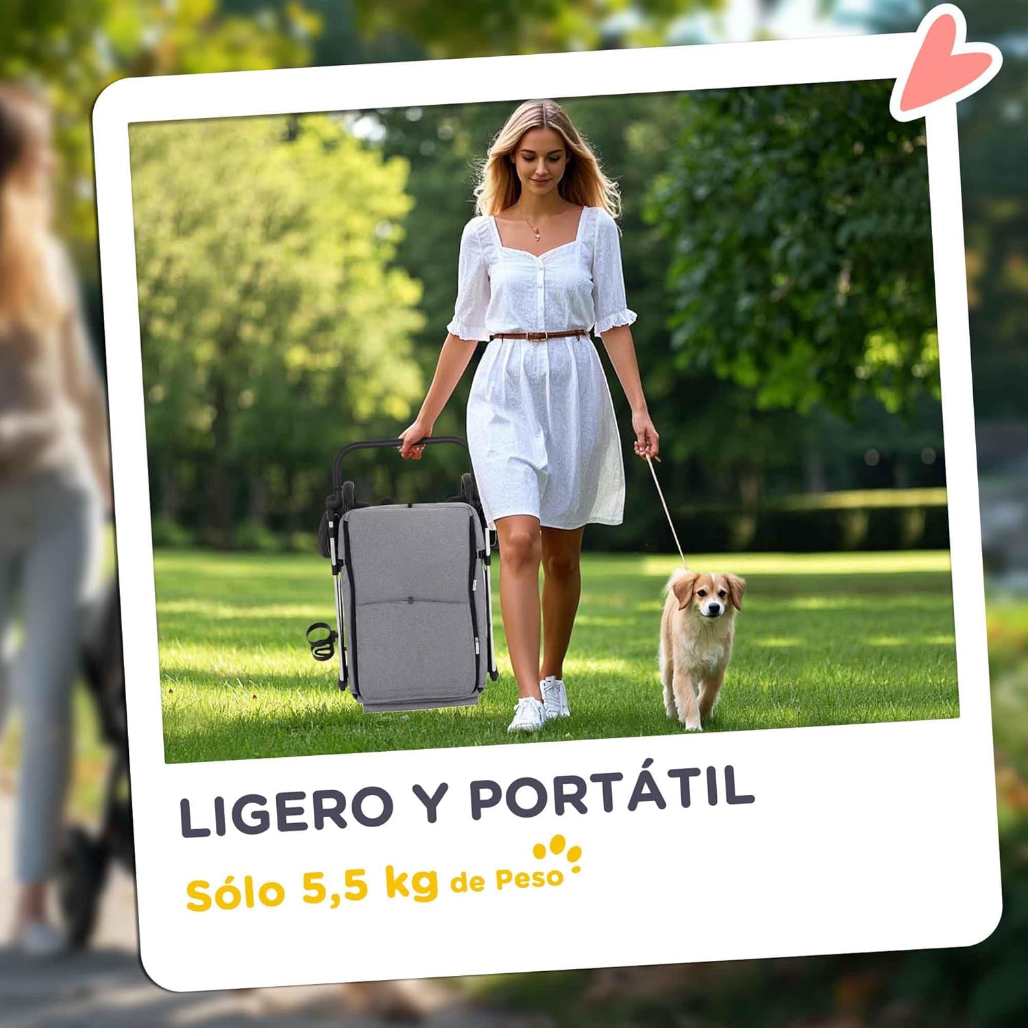 Thumbnail 4 de PawHut Carrito para Perros plegable 80x48,5x106 cm