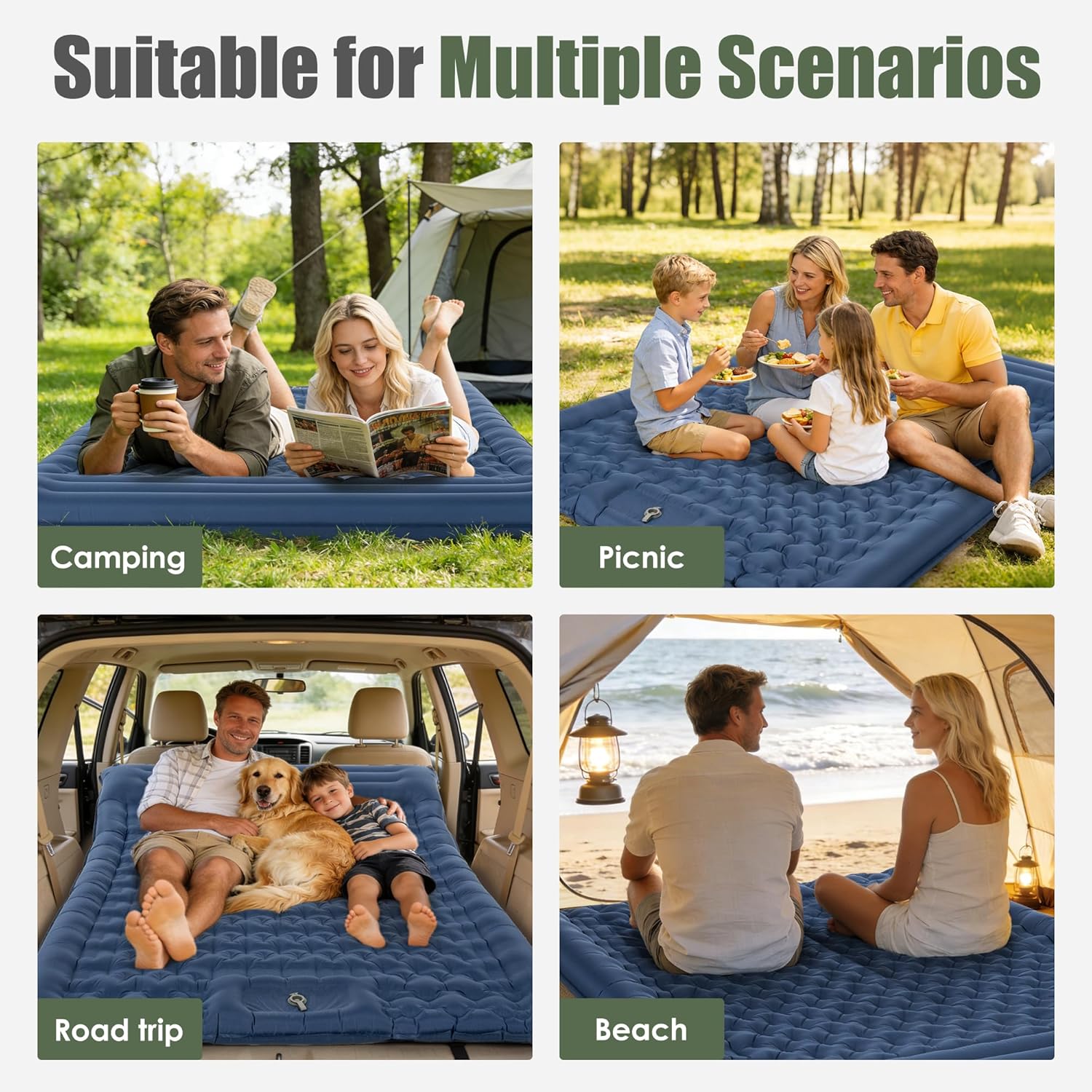 Thumbnail 5 de ROPODA Double Inflatable Camping Mattress: Ultralight 2-Person Sleeping Pad with Built-in Pillow
