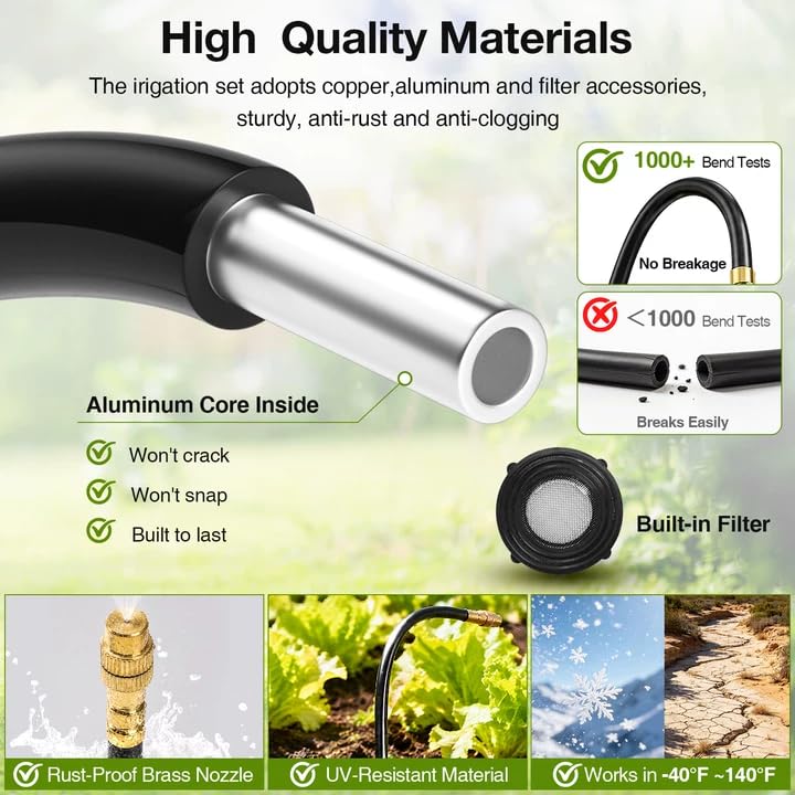 Detalle 2 de Bluepro BP-DRIP-004 Drip Irrigation Kit, 100FT Tubing, 16 Adjustable 360° Nozzles