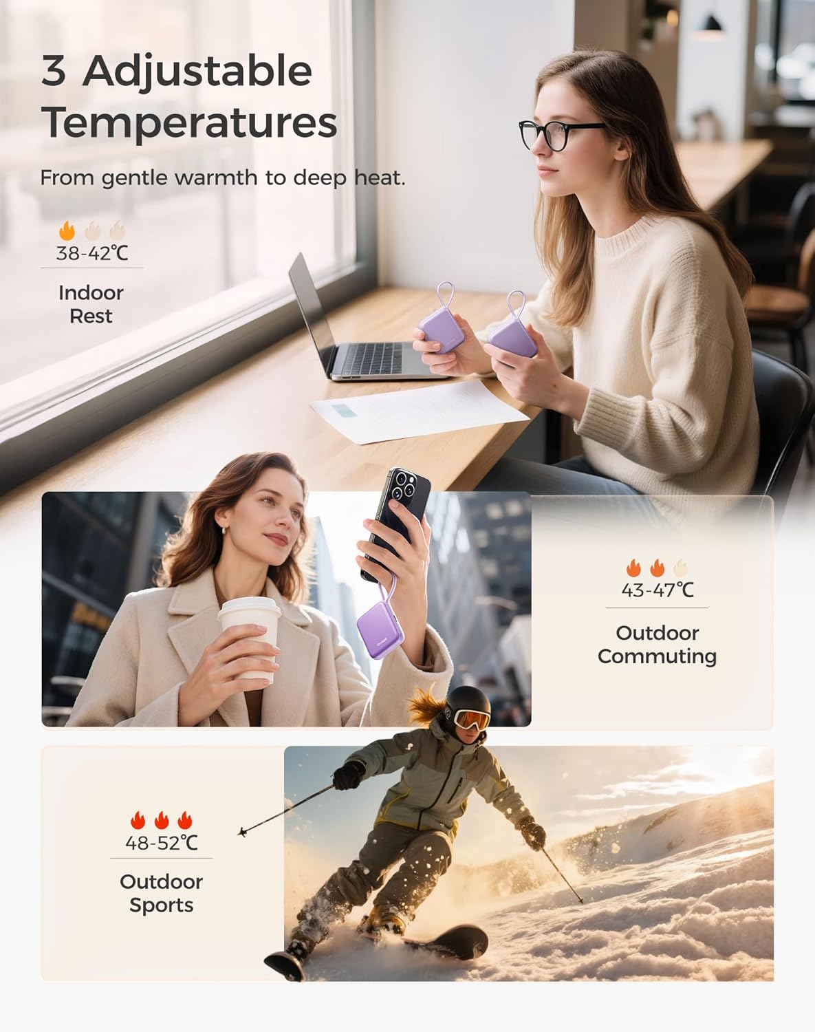 Thumbnail 3 de OCOOPA UT5 Nano Hand Warmer: Ultra-Slim, Rechargeable with Smart Temp Control