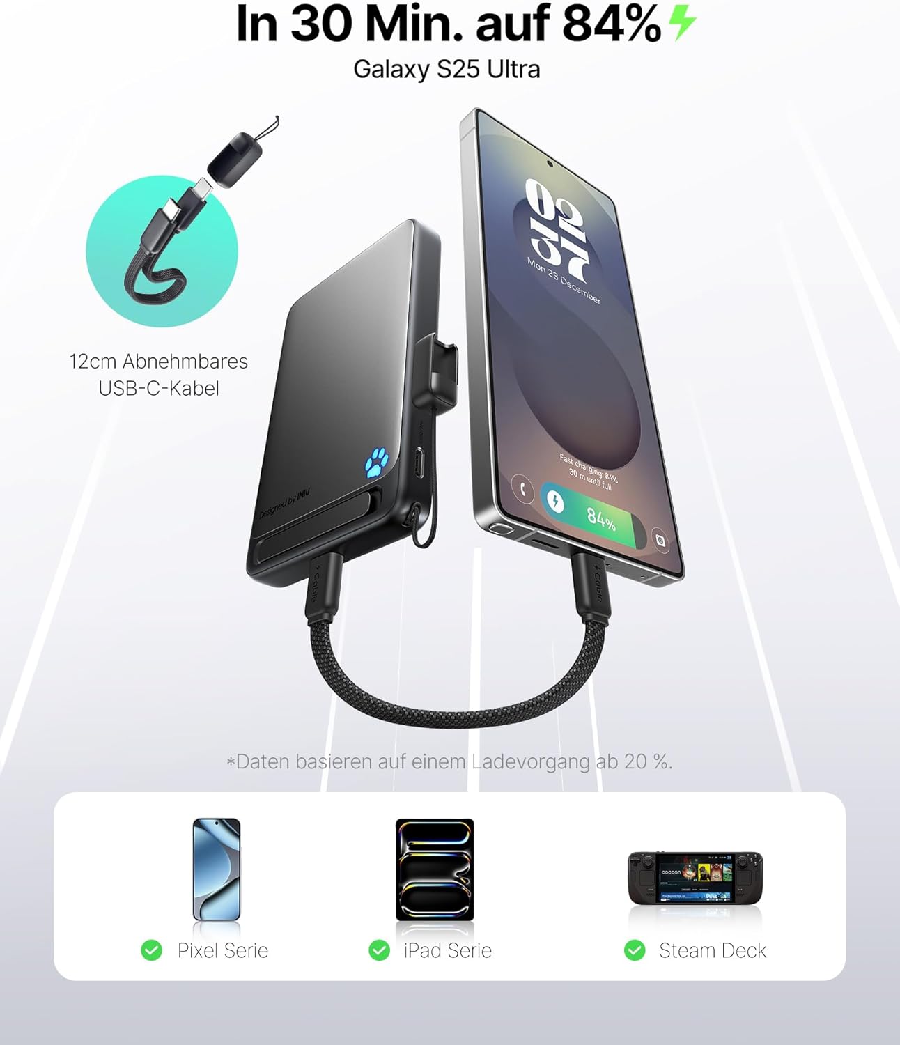 Detalle 2 de INIU MagSafe Powerbank 10000mAh ultraschlank
