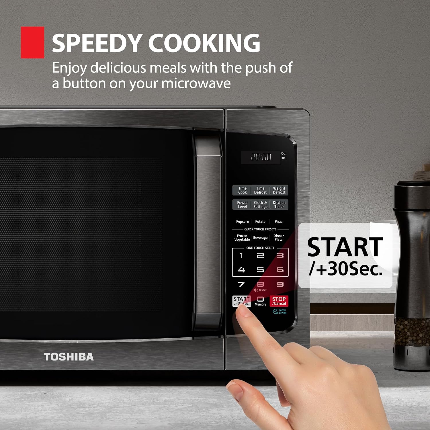 Thumbnail 4 de TOSHIBA ML-EM09PA Small 0.9 Cu Ft Microwave 900W 🍽