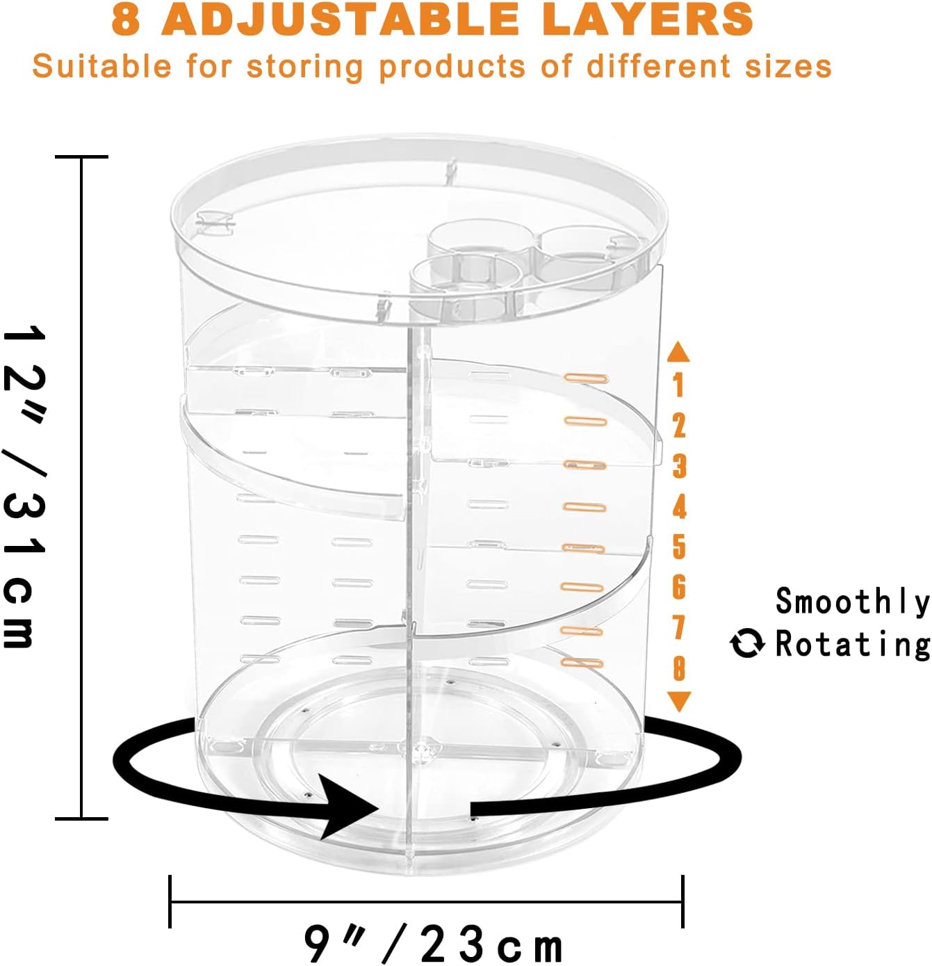 Detalle de Rotating Makeup Organizer 9in x 12in