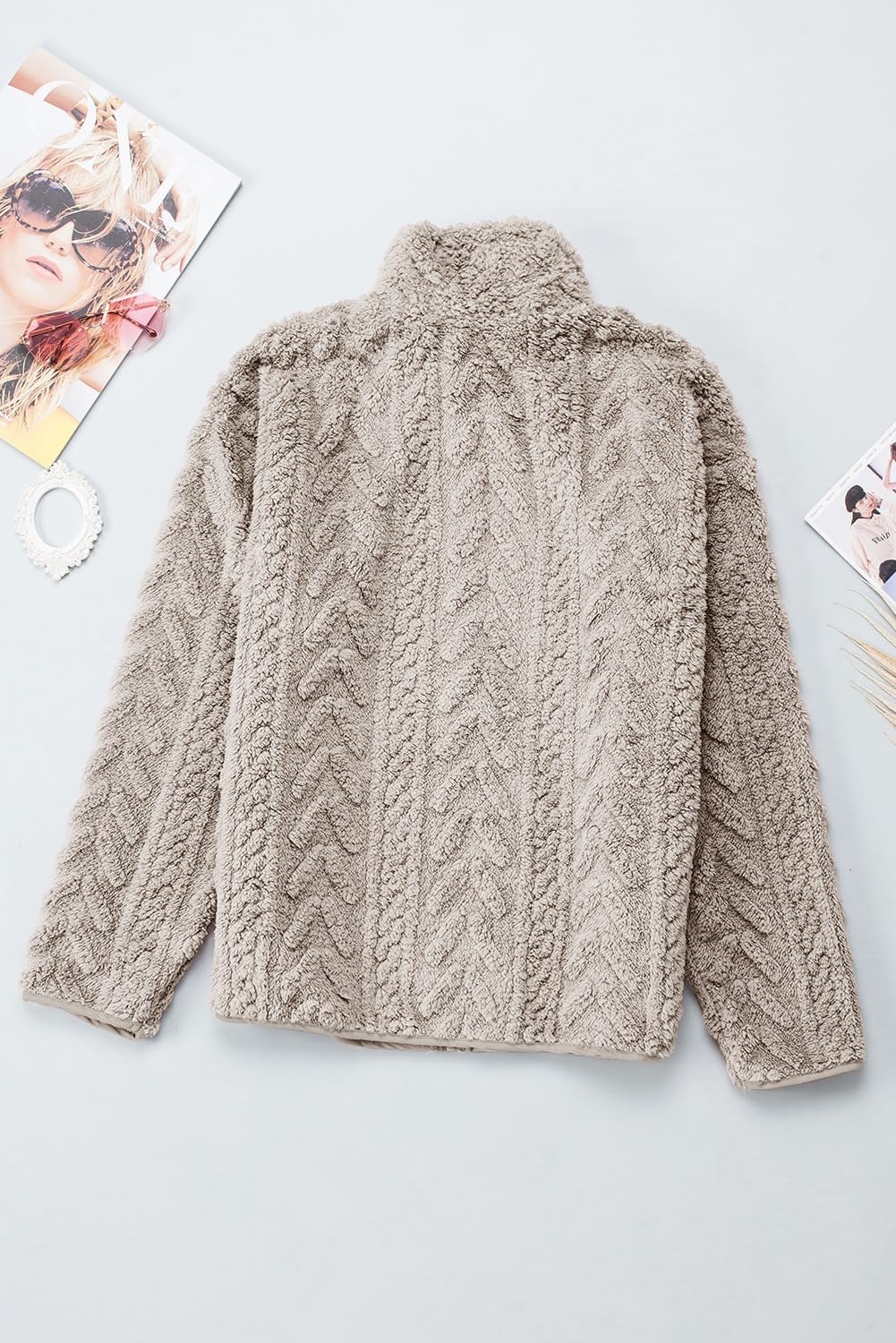Detalle 1 de Dokotoo Women's Winter Fleece Jacket, Zip-Front Sherpa with Pockets