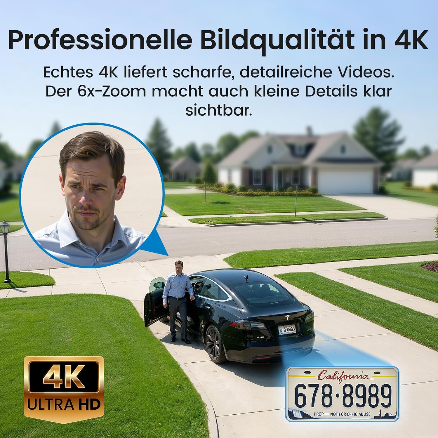 Detalle de aosu 4K 8MP Solarüberwachungskamera Außeneinsatz mit 360° PTZ, Farb-Nachtsicht und 2-Wege-Audio