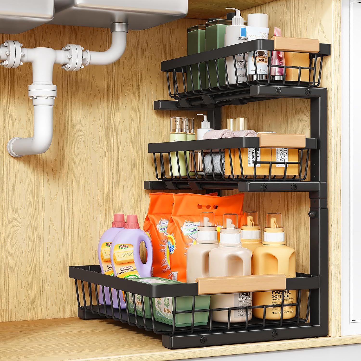 Detalle de PXRACK Under-Sink Organizer, 3-Tier