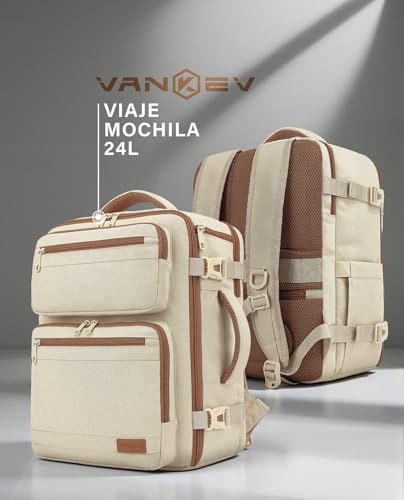 Thumbnail 7 de Mochila VANKEV para cabina 40x30x20 cm (24 L) con tiras y compartimentos: ideal para aerolíneas como Vueling, Ryanair y EasyJet