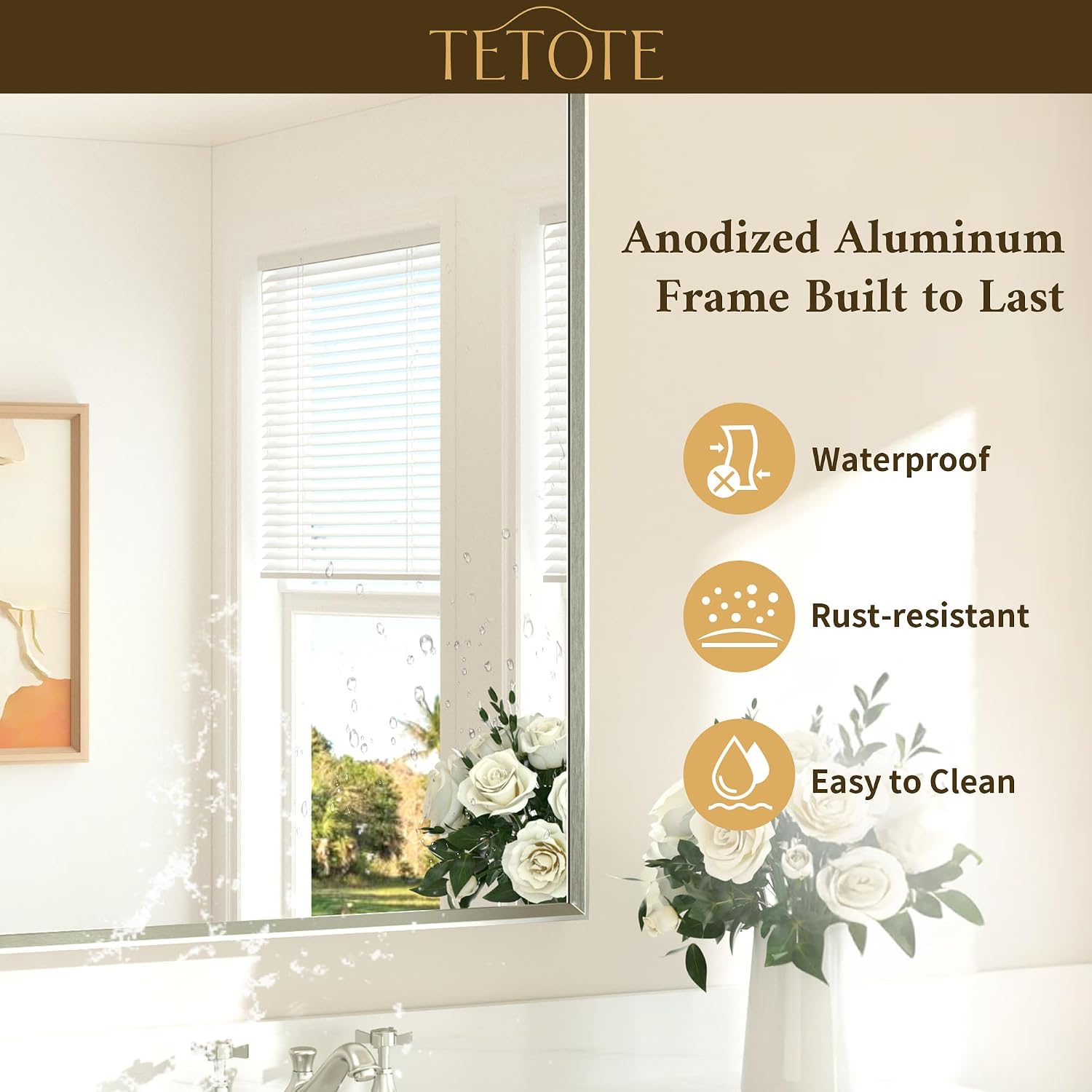 Thumbnail 4 de TETOTE Brushed Nickel 32" x 36" Vanity Mirror 🪞