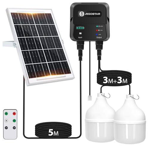 Detalle de Aigostar Luz LED Solar Exterior 70W con Mando, Caja de Almacenamiento y Cable de 11 m