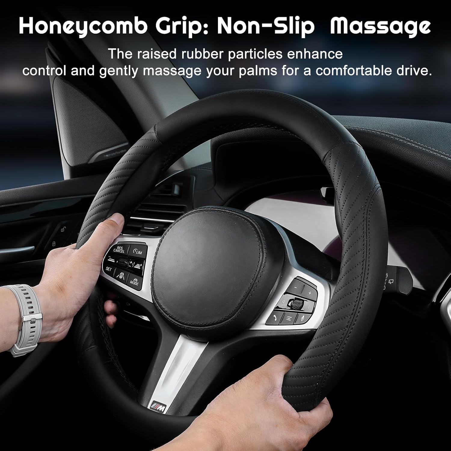 Thumbnail 3 de Car Steering Wheel Cover Leather 37cm – Universal