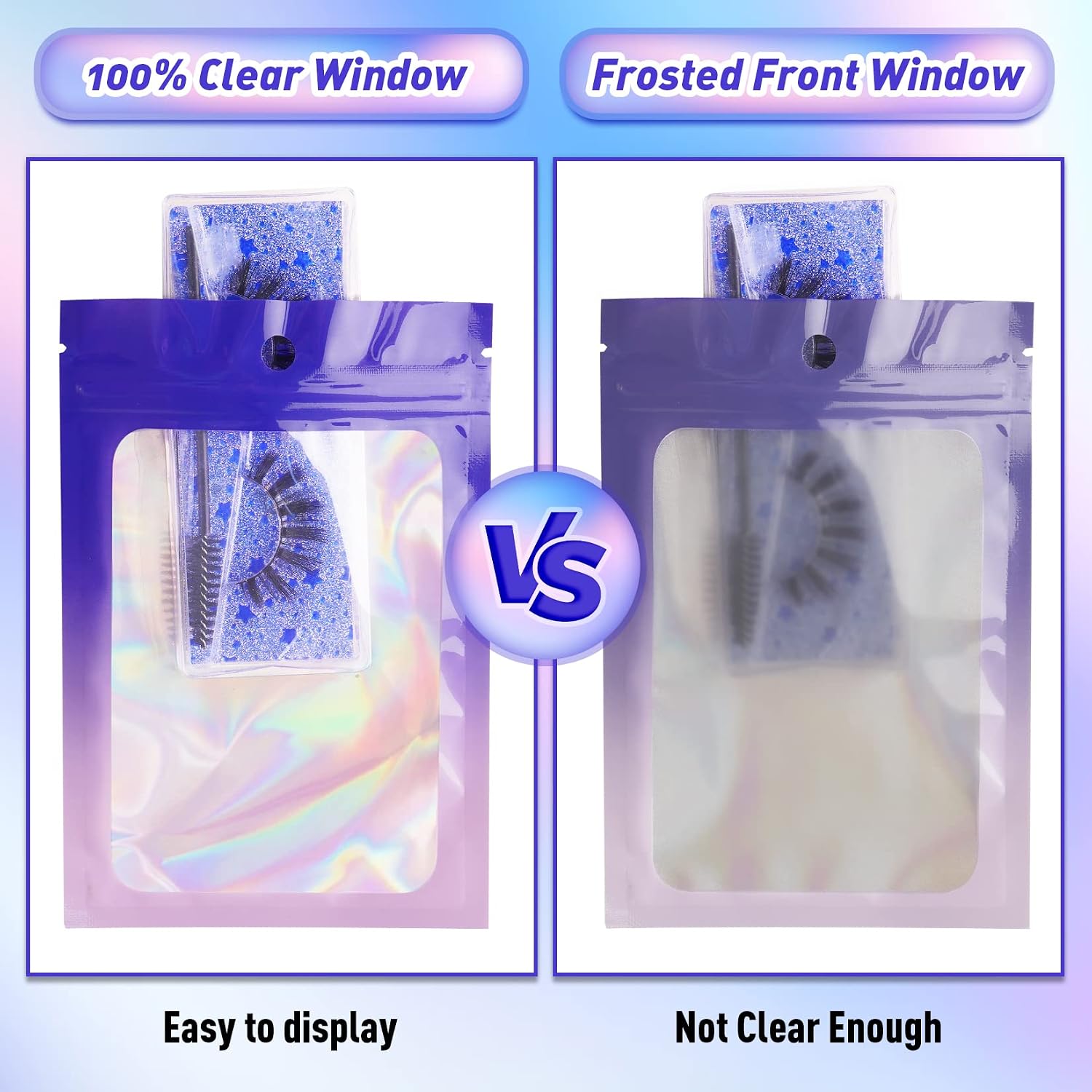 Detalle de FUNFERY B09VL46GVL_CA NARF Holographic Resealable Bags, 4 x 6 in, 100-Pack
