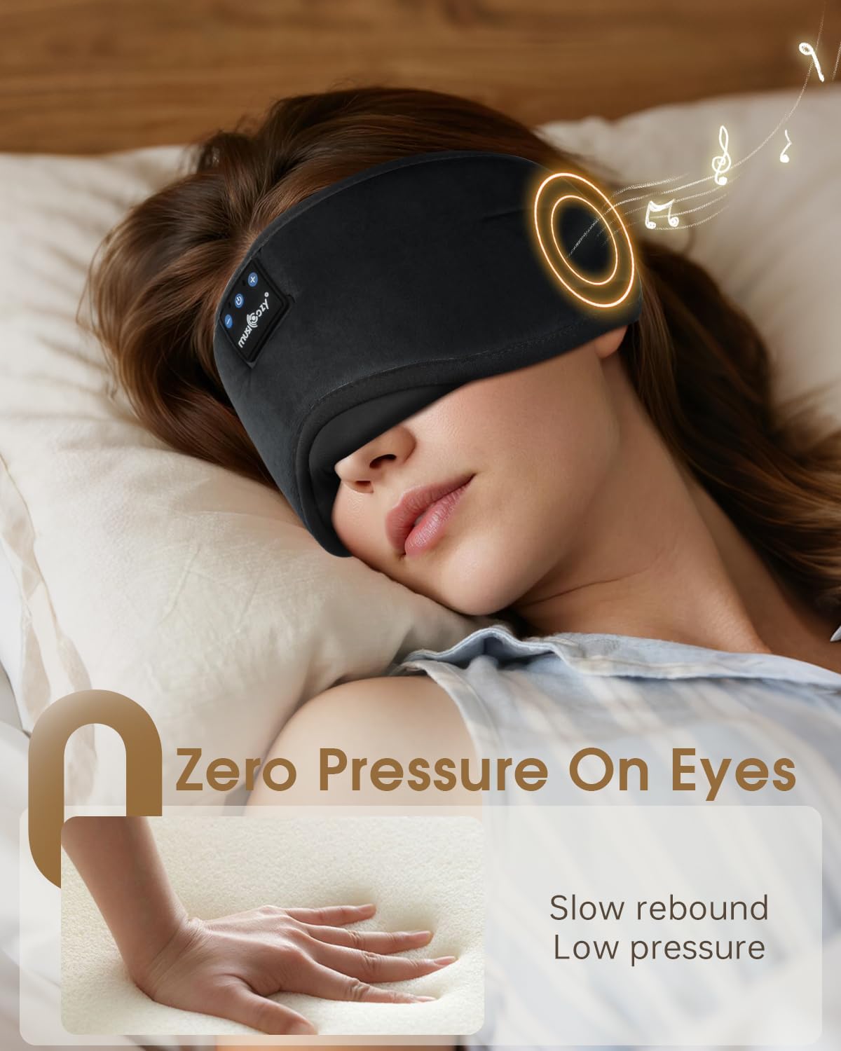 Detalle de MUSICOZY Bluetooth Sleep Mask with 16H playtime