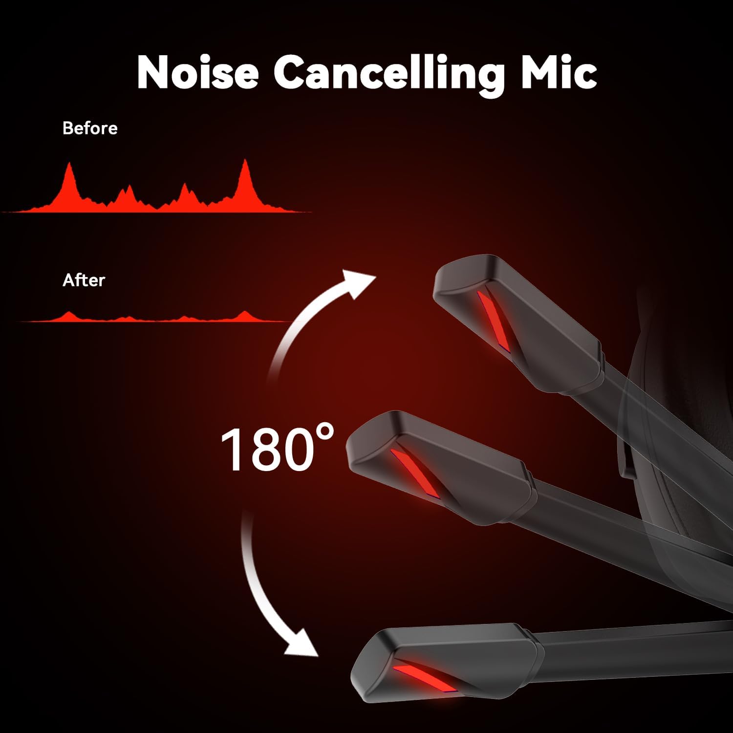 Detalle 1 de Jimonyer A82 Gaming Headset, 7.1 Surround Sound, 50mm Drivers, Red RGB
