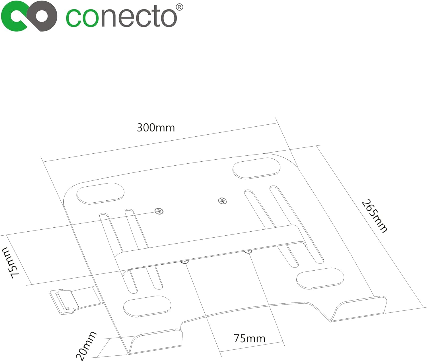 Thumbnail 3 de conecto SA-CC50313-V2 : support pour ordinateur portable VESA 75x75 à 100x100 (charge 9,0 kg)