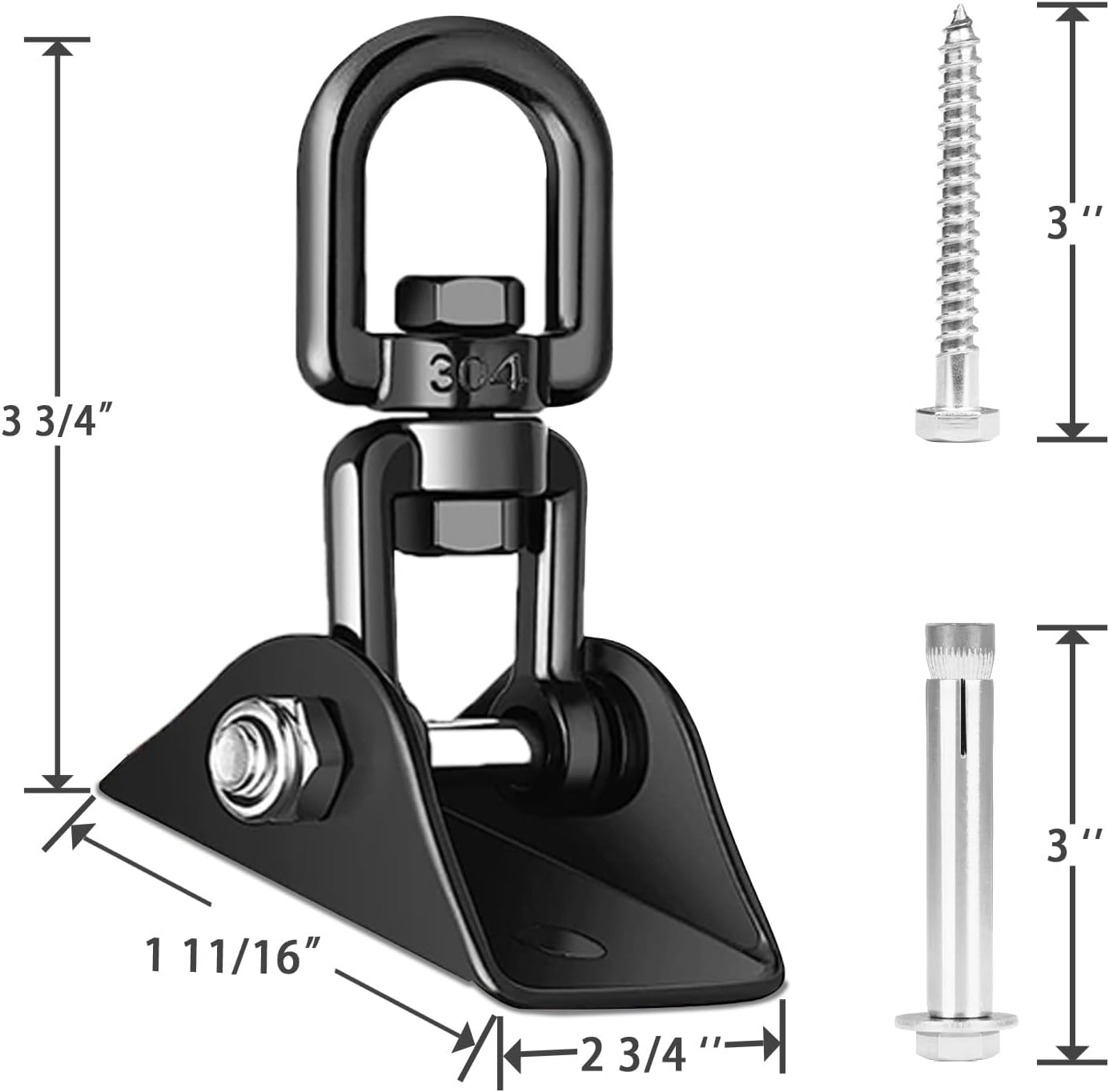 Thumbnail 5 de Aisto Heavy-Duty Swing Hangers, Stainless Steel 360° Swivel, 2-Pack