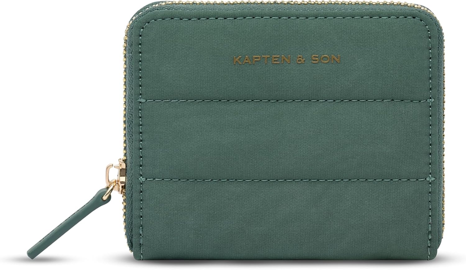 Kapten & Son Louvre Cloud Small Pine Green – Portefeuille pour femme avec coin monnaie et 6 emplacements cartes