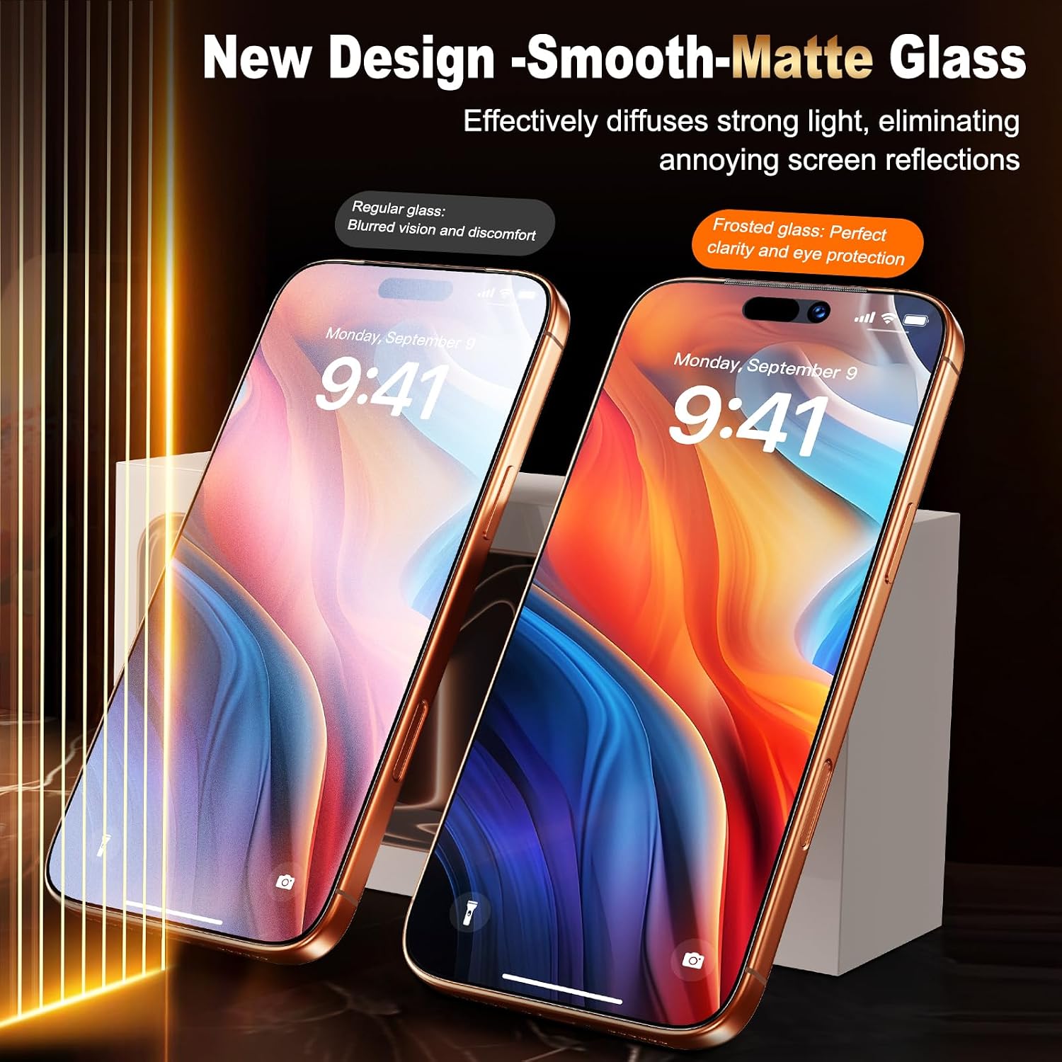 Detalle de UniqueMe iPhone 17 Pro Max Matte Screen Protector – 6.9 inch, 2 Pack (HD Matte, 9H Tempered Glass, Anti-Glare, Anti-Fingerprint, Bubble Free, Easy Install)