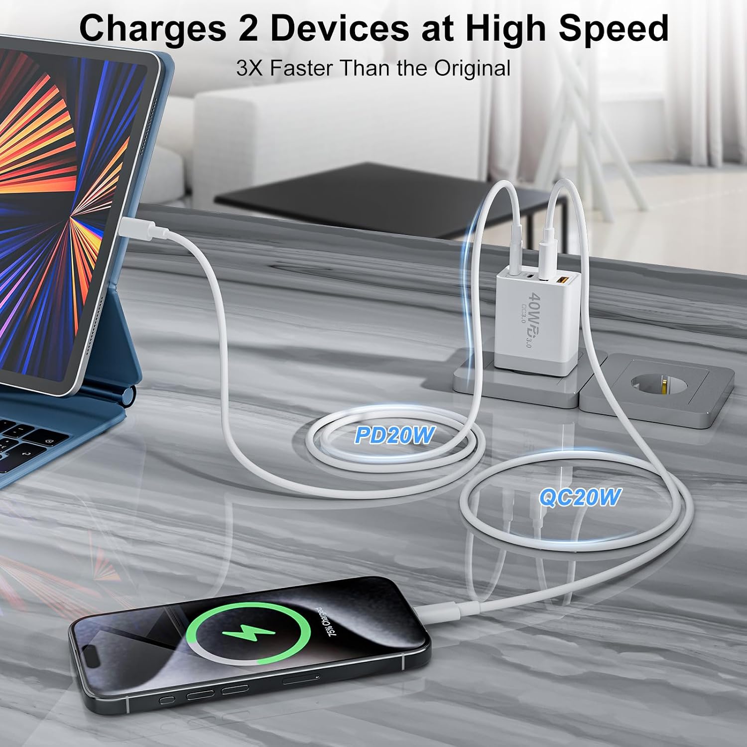 Thumbnail 1 de Mijun Chargeur USB C 40W 4 Ports