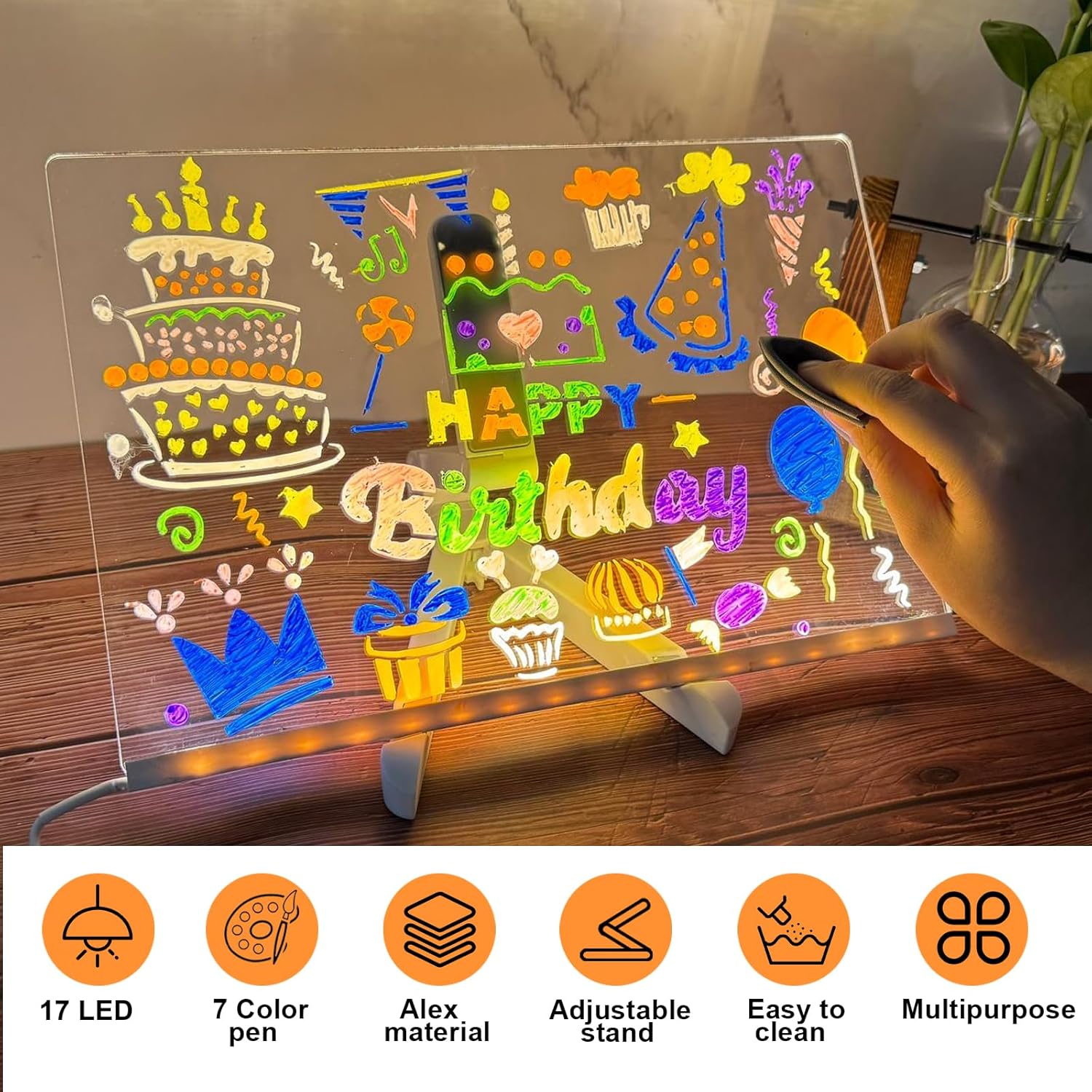 Thumbnail 2 de Tablero acrílico luminoso LED 30x20 cm