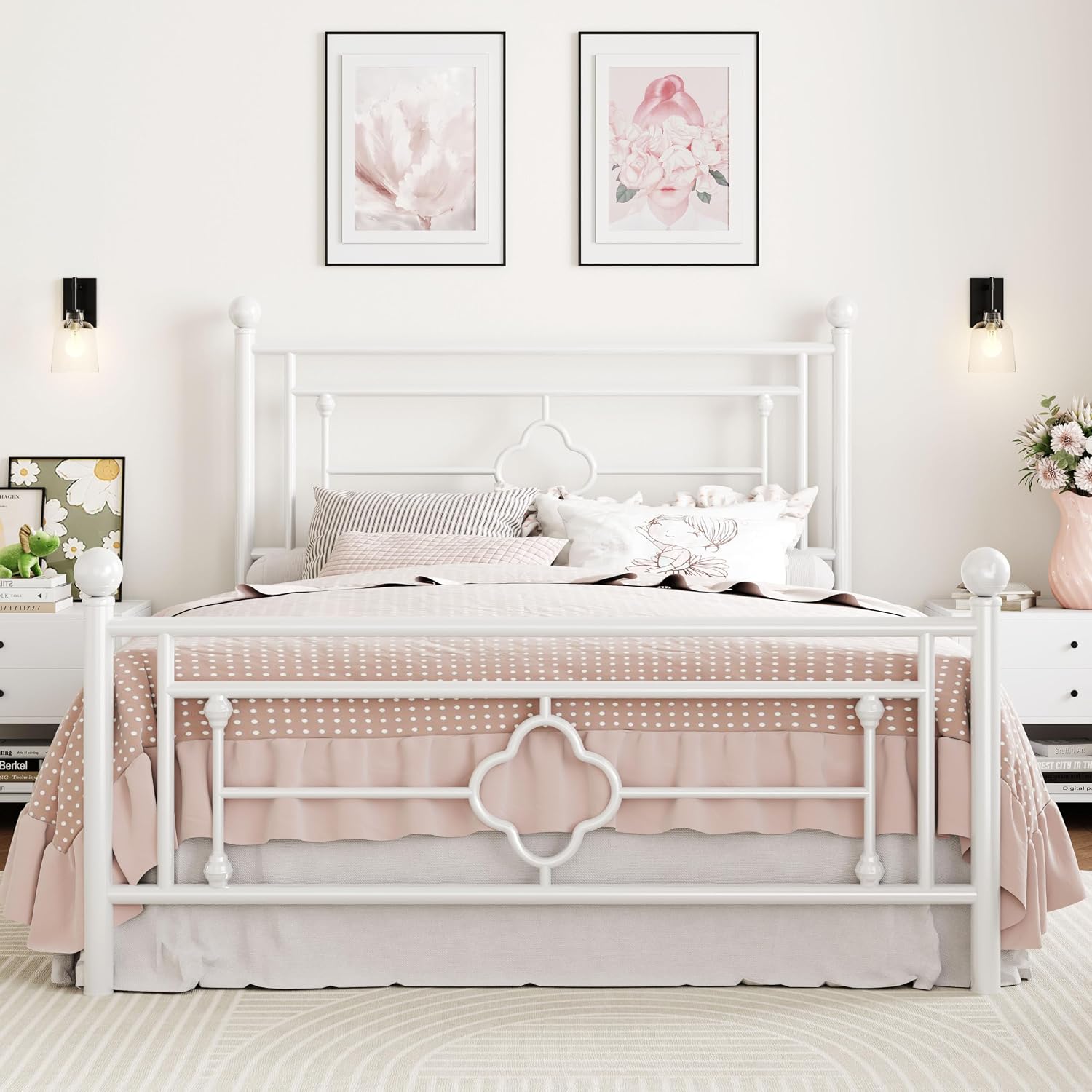 Detalle de SHA CERLIN Metal Platform Bed Frame, 14-Inch