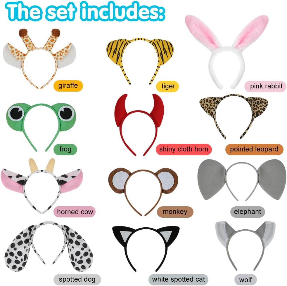 Detalle de AYBUY Bandeau en Animal – Ensemble de serre-têtes pelucheux pour fêtes et cosplay