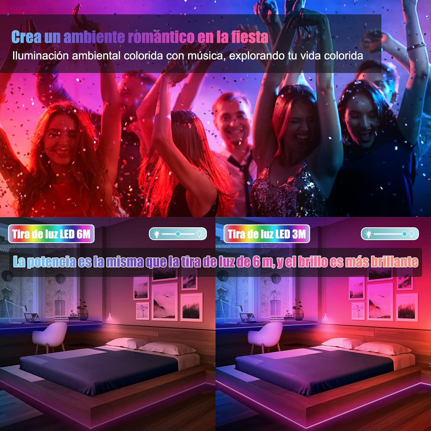 Thumbnail 3 de Tira LED Diyife 3m RGB para habitación