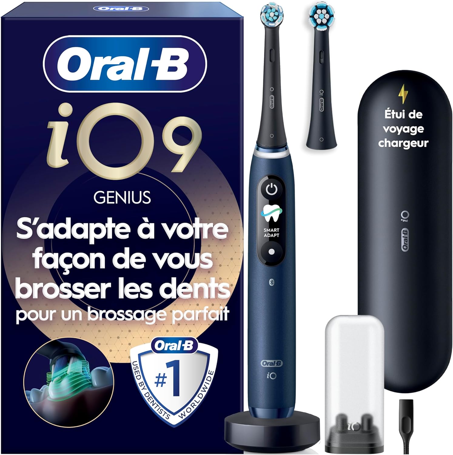 Detalle de Oral-B iO 9 Bleu Saphir – brosse à dents électrique connectée avec 7 modes et écran interactif