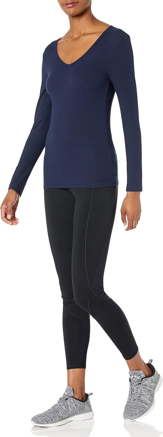 Thumbnail 4 de Amazon Essentials Damen mehrlagige Slim-Fit Langarm-Strickhemden mit V-Ausschnitt (auch in Übergröße)