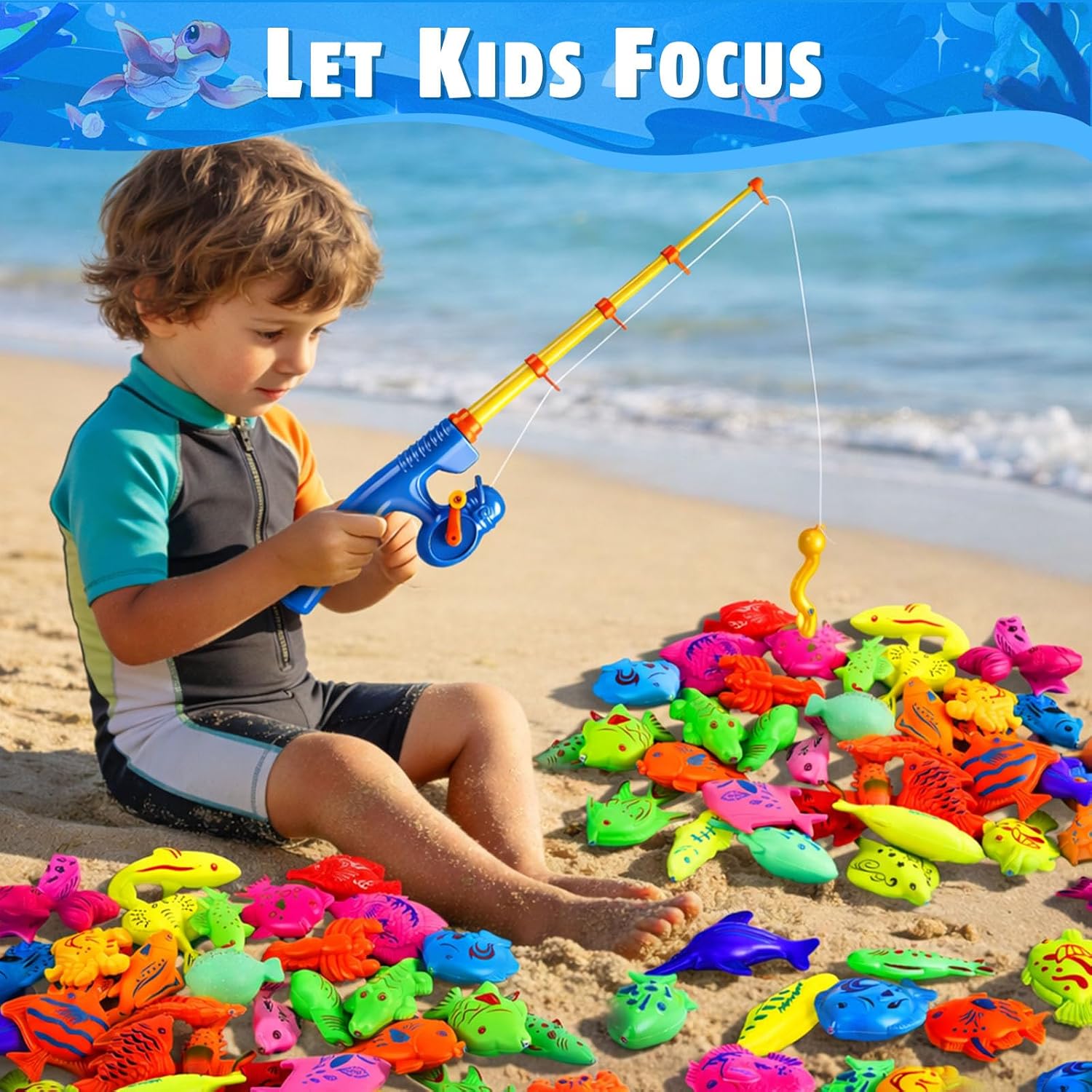 Detalle de Light Up Magnetic Fishing Toy Set 2026 Upgrade – 44 Pieces