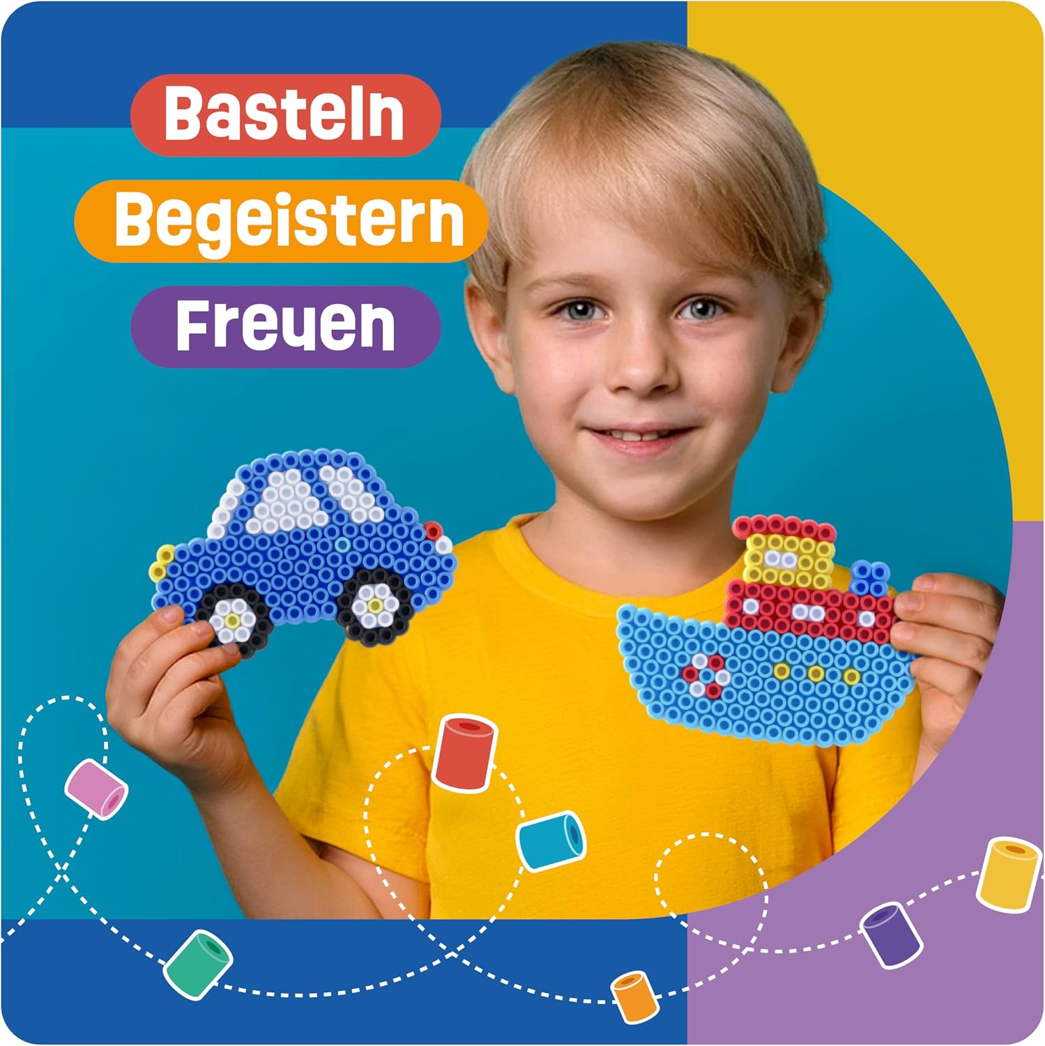 Thumbnail 6 de Smowo 10mm Bügelperlen Steckplatten Fahrzeuge-Set (4 Platten + Vorlagen) für Kinder ab 3 Jahren