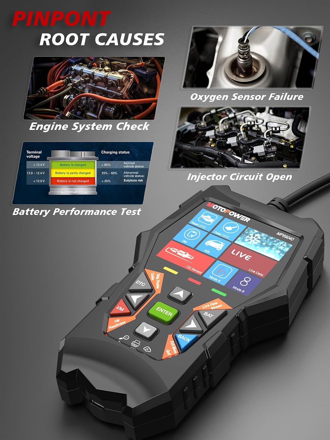 Thumbnail 4 de MOTOPOWER MP69040 OBD2 Scanner 2.8-inch