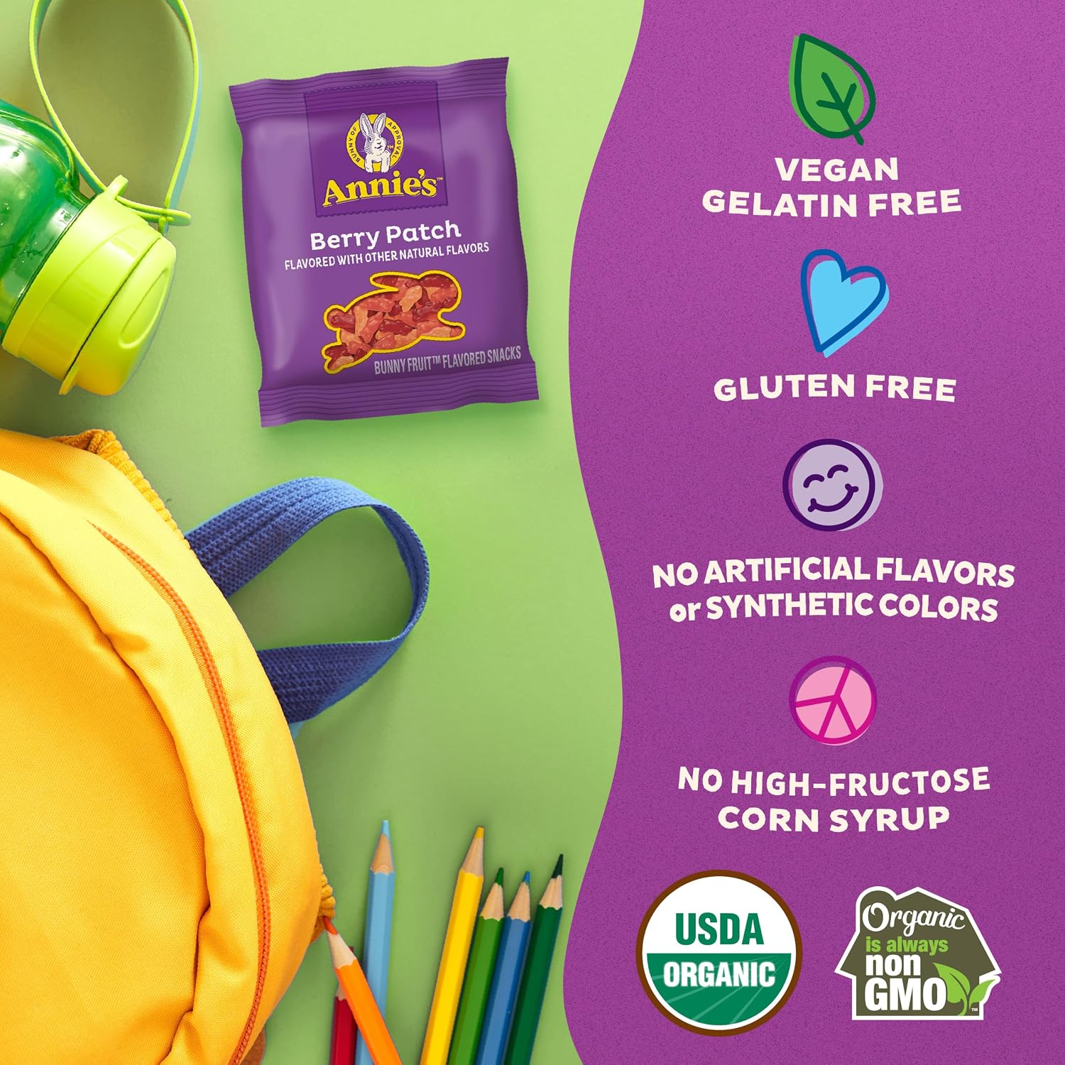 Detalle 1 de Annie's TS0417-A700ML-M472 Organic Bunny Fruit Snacks, 42 Pouches