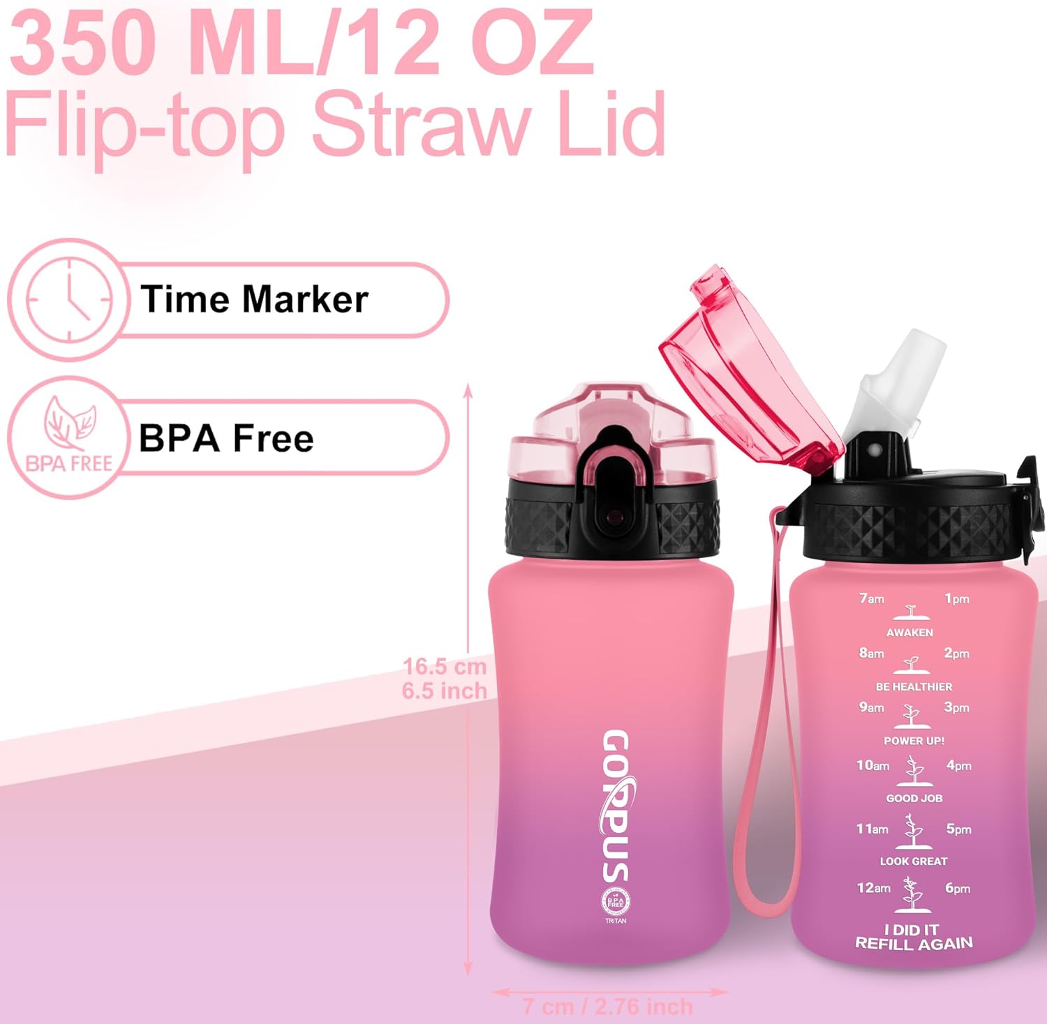 Thumbnail 1 de GOPPUS 350ml Kids Water Bottle with Straw
