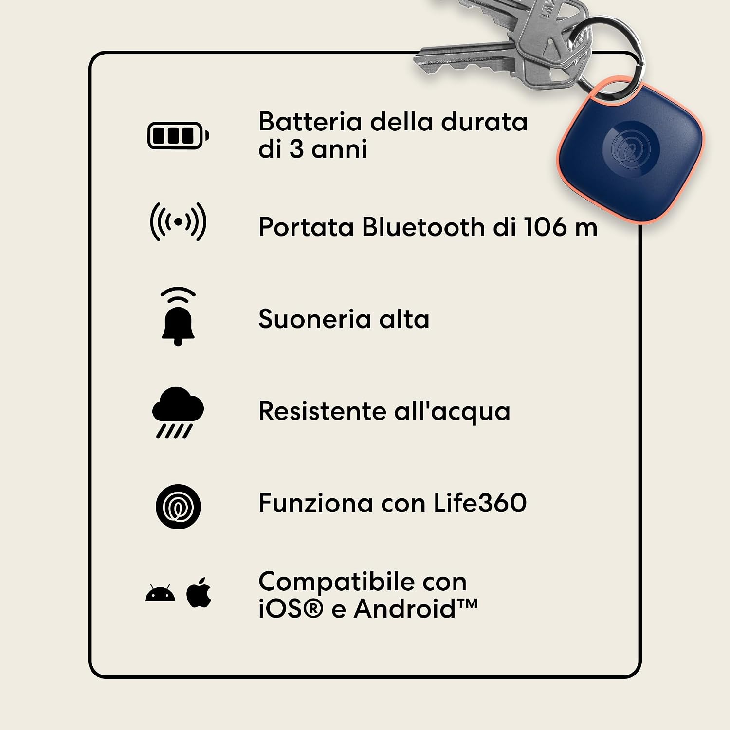 Thumbnail 6 de Life360 Tile - Localizzatore Bluetooth quadri-pack: trova chiavi, borse e oggetti, SOS e integrazione Life360